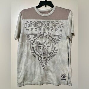 American Fighter Men's Gray and Tan Short Sleeve Tee